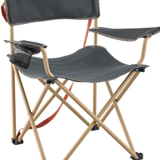 Quechua Camping Kursi Lipat Kemah Dewasa Ukuran Besar Xl - Abu-Abu