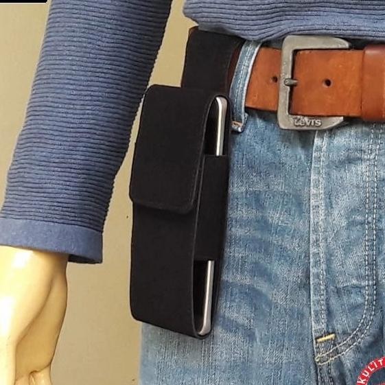 Sarung Hp Pinggang Kulit Suade Vertikal