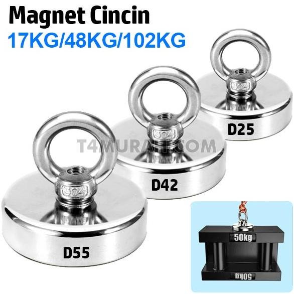 Kualitassuper Magnet Neodymium Kait Magnet Pancing Besi Magnet Bulat D55 Gratis Ongkir