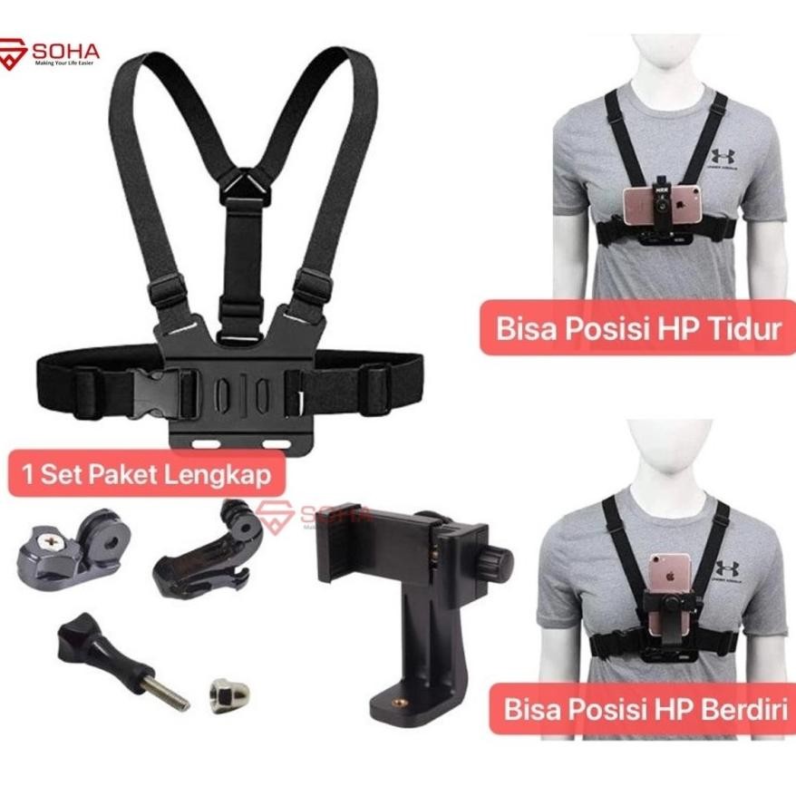 Cuci Gudang Holder Dada Body Chest Strap Tali Dada Handphone & Kamera / Smartphone Promo