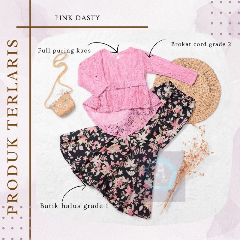 Kebaya Anak Perempuan Kebayak Kids Selendang Samping Setelan Rok Atasan Cewek Modern Set Kabaya Wani