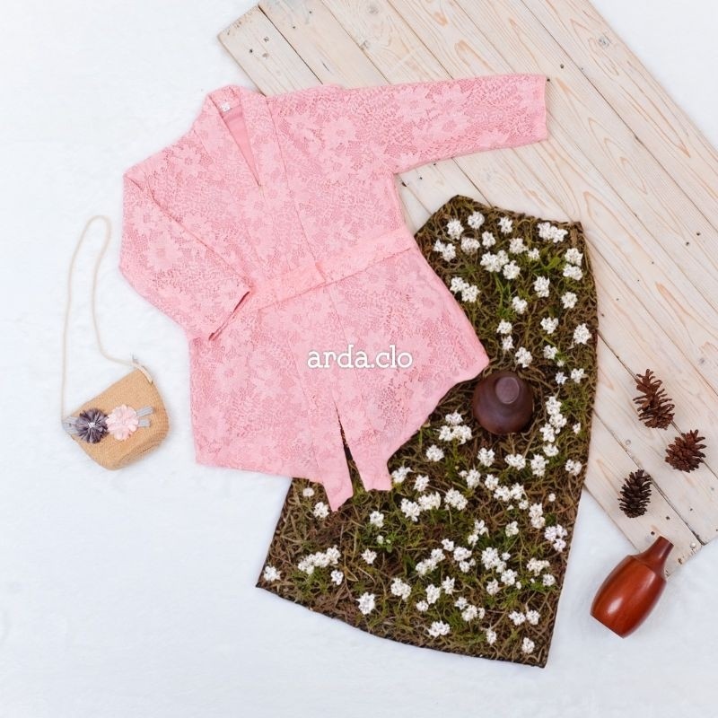 Kebaya Anak Perempuan Brokat Ank2 Umur 4-11 Thn Kebayak Kids Selendang Samping Pakaian Sekolah Kebay