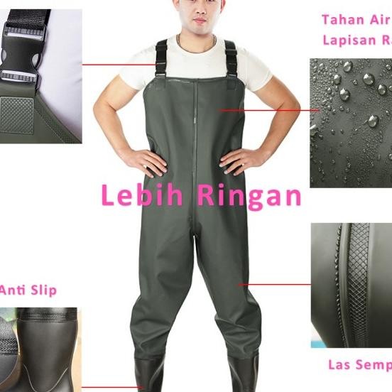Sepatu Bot Karet Petani Panjang Celana Safety Wader Pants Anti Air