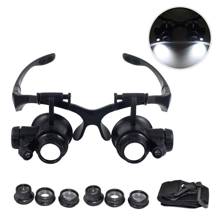 

Ready Kacamata Pembesar zoom 25x Magnifier dengan 2 LED -