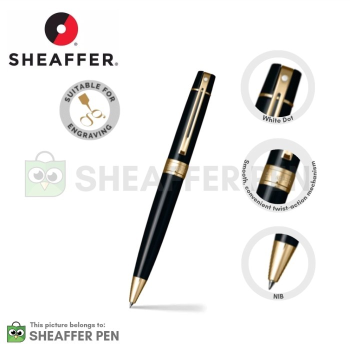 

Ready Sheaffer 300 Glossy Black with Gold Tone Ballpoint Pen