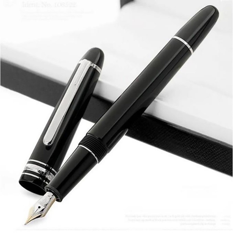 

MB 145 Monte Ballpoint Rollerball Fountain Pen Mewah Untuk Menulis Alat Tulis Surplies Kantor Resin Hitam |6873DEF2|