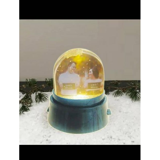 Diskon Lampu Tidur Bola Kristal Snowball Custom 2 Foto Bisa Menyala Gd-5