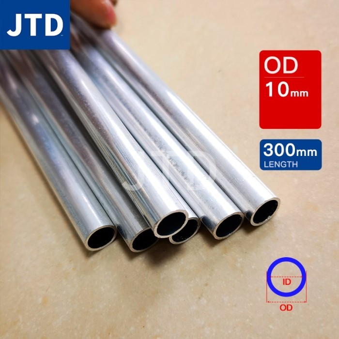 JTD PIPA ALUMINIUM DIAMETER LUAR 10MM PANJANG 300MM HOLLOW LURUS BULAT