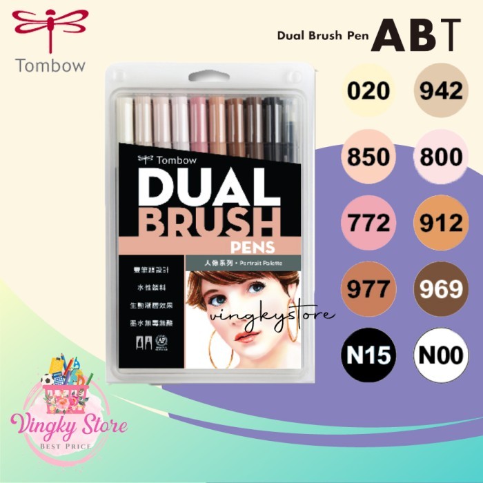 

Ba Dual Brush Pen Tombow Potrait Pallete Isi 10Pc