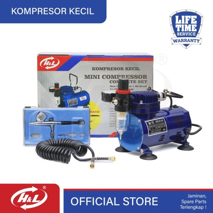 

Ba Paket Garansi Mini Kompresor Compressor H&L Pen Air Brush Kit Oiless