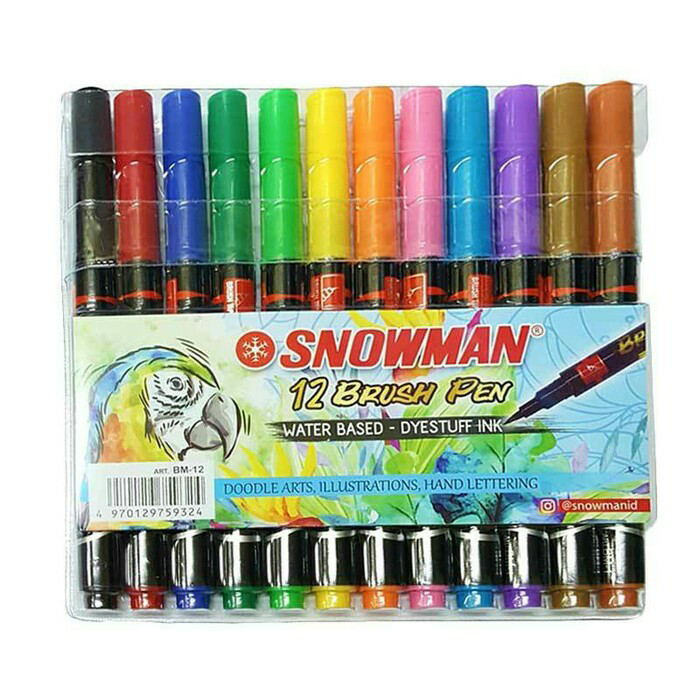 

Ba Snowman Brush Pen Set 12 Warna