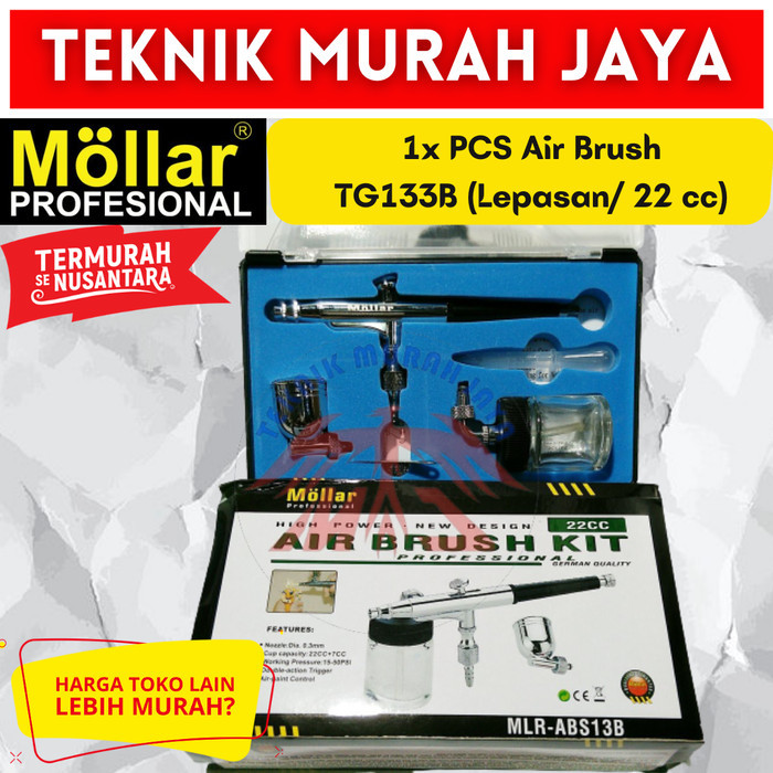 

Ba Mollar Airbrush Kit Air Pen Brush Abs13B Spet Spray Gun Lukis 22Cc