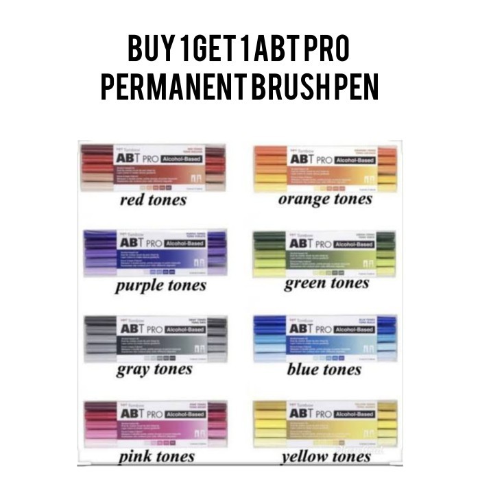 

Ba Tombow Abt Pro Set 5 Color Dual Tip Permanent Brush Pen