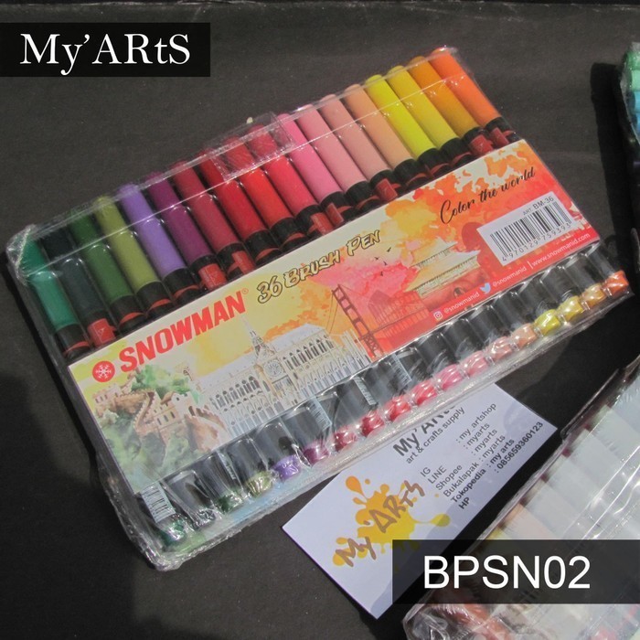 Ba Snowman Brushpen Set 36 - Brush Pen Lettering Myarts
