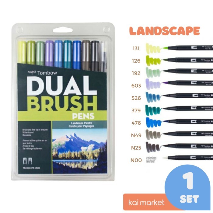 

Ba Tombow Dual Brush Pen Set Landscape Palette 10 Pcs