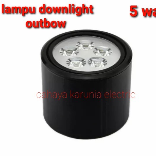 lampu downlight outbow 5 watt LED body hitam dan putih