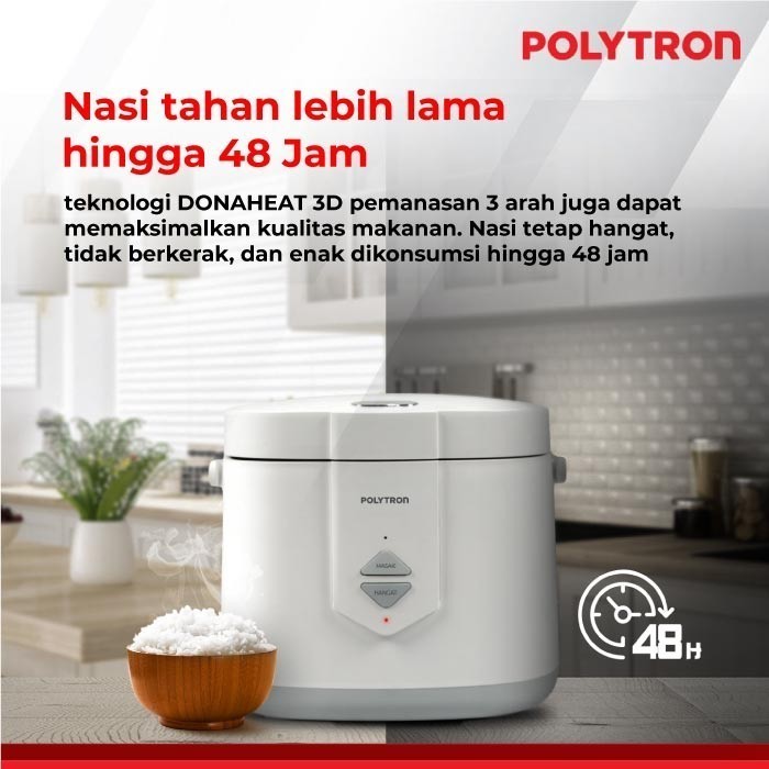 POLYTRON RICE COOKER DONABE PRC 1201Y / RICE COOKER POLYTRON 2 LITER PRC 1201