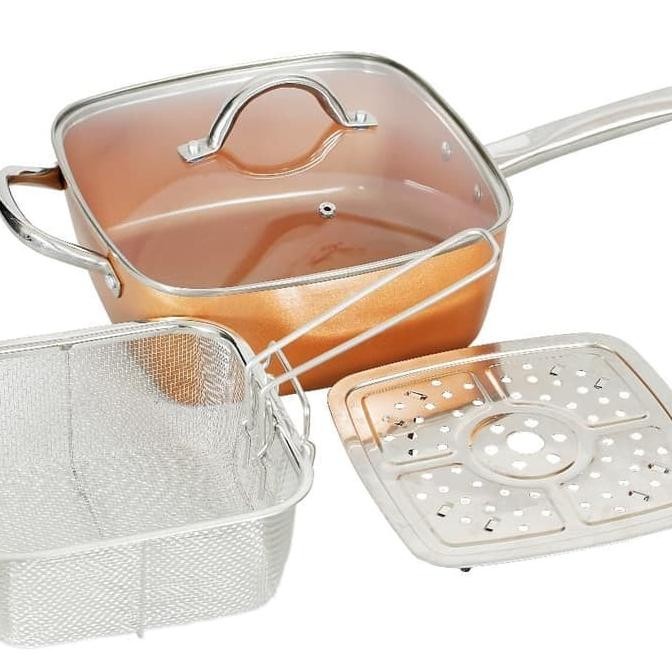 Baru Square Pan With Lid 24Cm / Panci Kotak 24Cm Vicenza / Vsp24 Vicenza