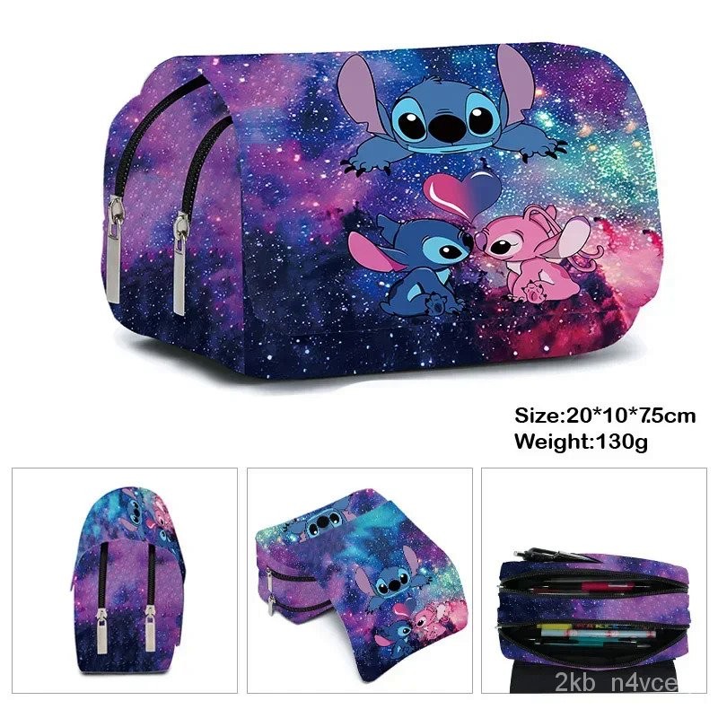 

Stitch Fully Printed Flap Pen Bag Stationery Box Pencil Case for Primary Secondary School Students Cartoon School Bag Accessory S6WC