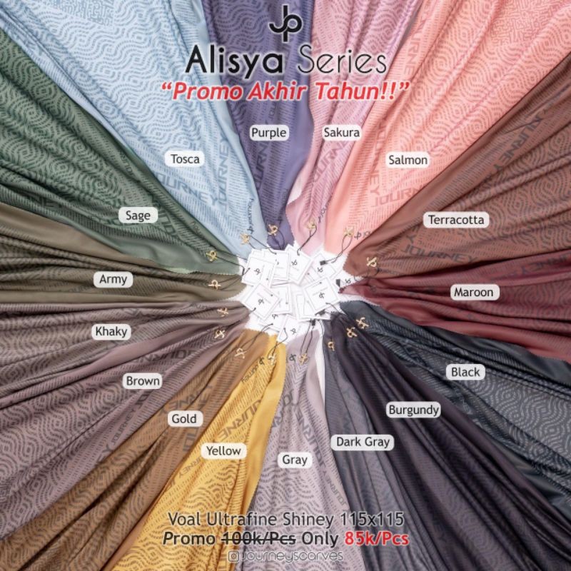 COD HIJAB JP ALISYA by JOURNEY SCARVES ORI 100% hijab segiempat bahan voal