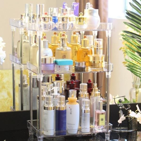 Ready Sto Rak Kosmetik Acrylic 2 / 3 Tingkat Serbaguna Multifungsi