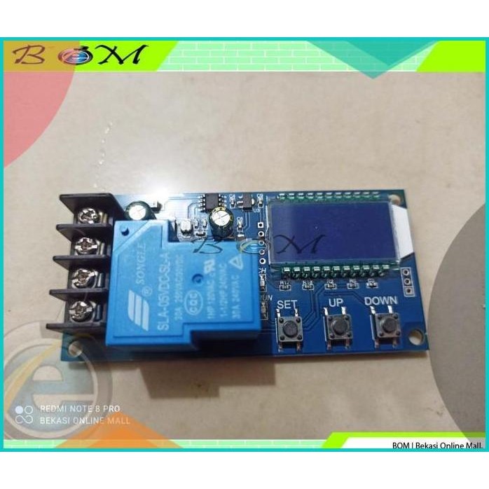 Modul kit rangkaian Charger Aki Digital LCD Otomatis Cut Off 30A Ampe
