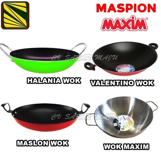 Maxim Valentino Wok Wajan Teflon Anti Lengket Ukuran 30Cm Dan 36 Cm Promo