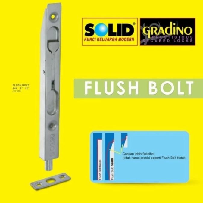 Grendel Tanam Solid/Flush Bolt Solid 644 6" in/12" in/Slot Pintu Solid