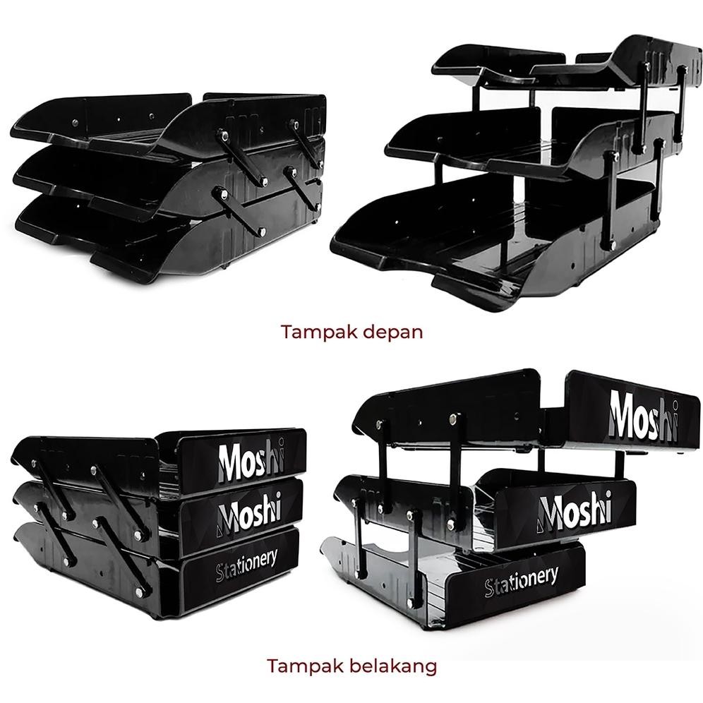 

VIRAL PROMO Document Tray Elevated Letter Rak Susun Kertas File Dokumen 3 Tingkat GRATIS 2 File Box Moshi we-12