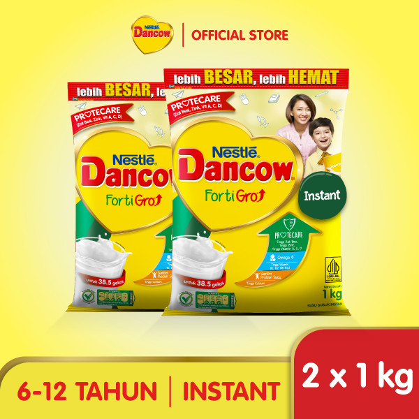 DANCOW Fortigro Susu Bubuk Susu Anak Instant Pouch 1kg x 2 pcs