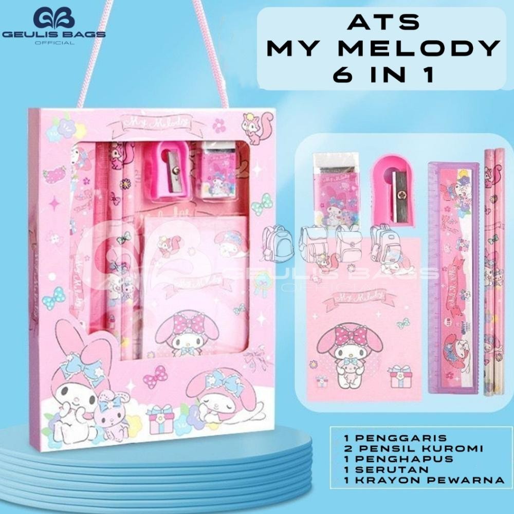 

y-76 GEULIS BAGS Studen Set Alat Tulis Sekolah Karakter Kuromi Cinamonrol My Melody 7 In 1 Terlaris