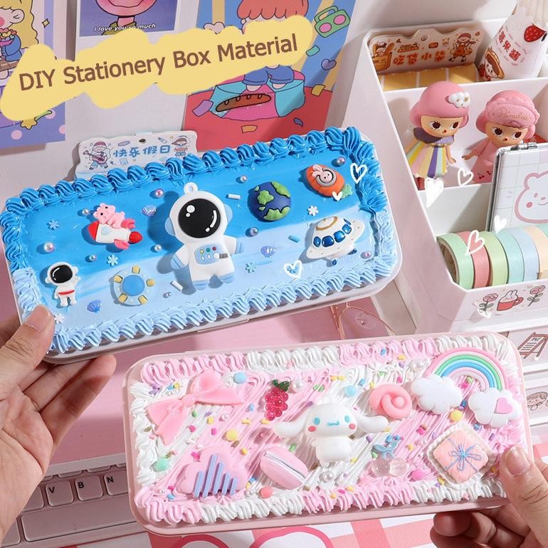 

rwe-45 DIY Pencilcase / Kit Kotak Pensil DIY / DIY Deco Cream Kit / DIY Kotak Pensil / Kotak Pensil DIY Deco Cream Kit / Tempat Pensil Menghias Berkualitas