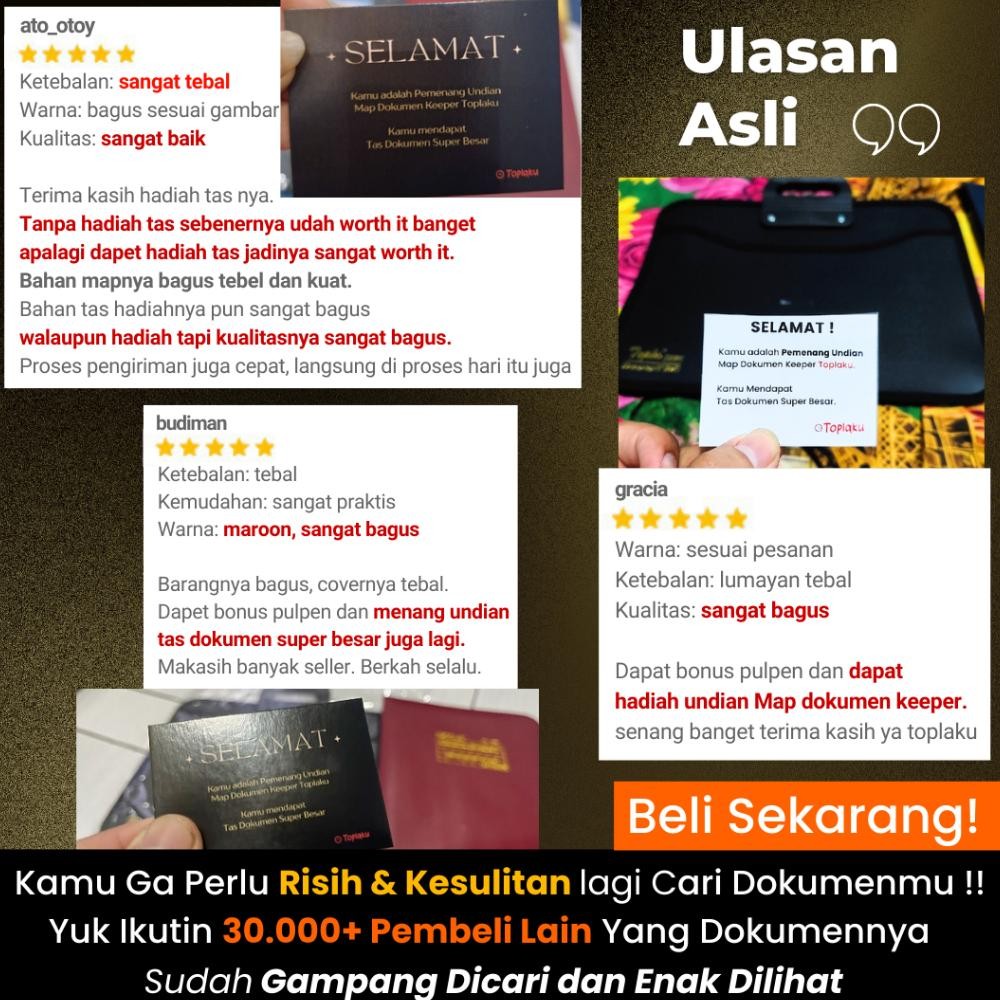 

BISA COD Map Ijazah Dokumen Keeper Resleting Anti Air Document File Organizer Plastik Tempat Berkas Folder F4 et-12