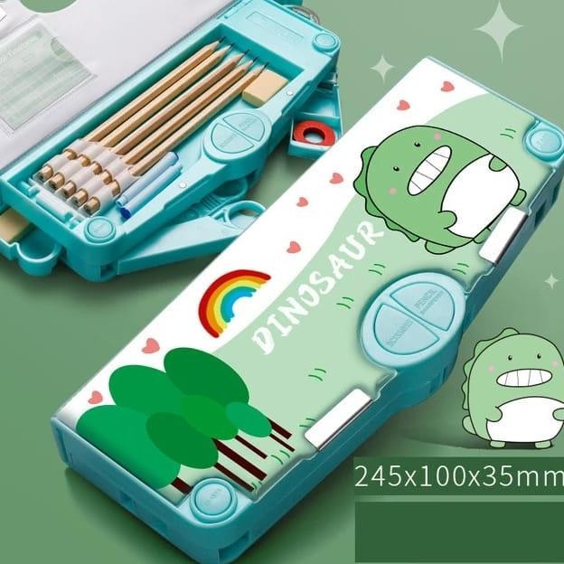 

BISA COD Kotak Pensil Mekanik Anak Sekolah Mekanik Multifungsi Serbaguna Fullset Penggaris Gunting Original Ka-152