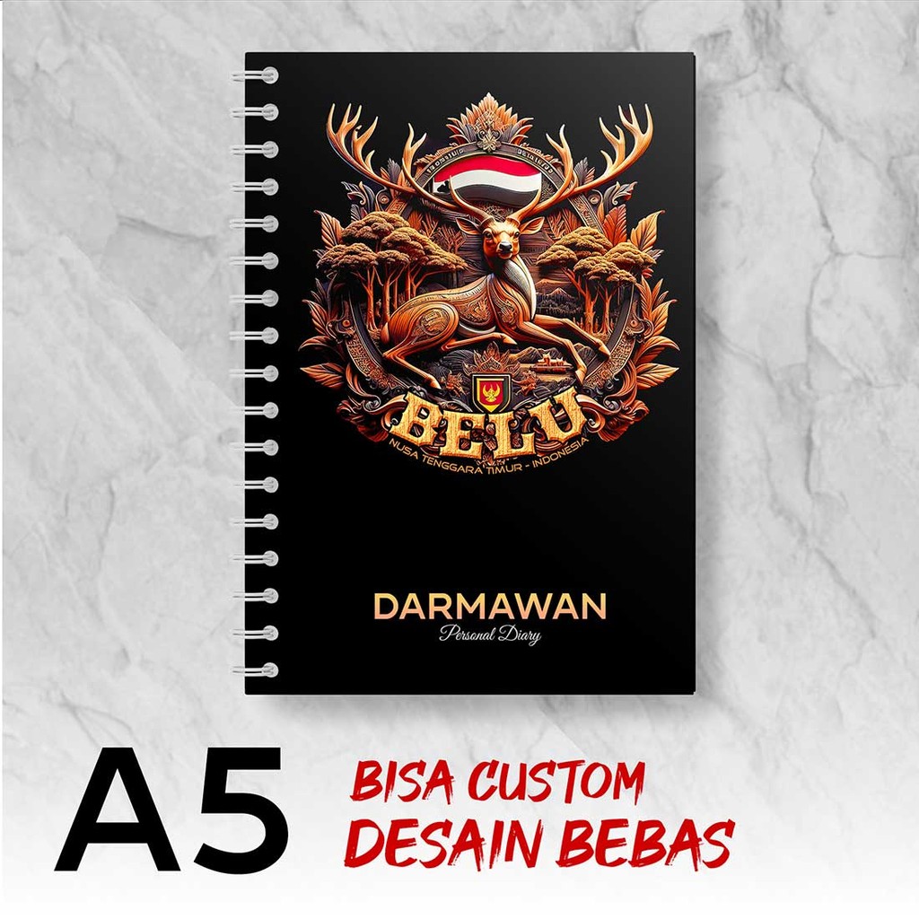

Blocknote A5 Notebook Custom BELU - NTT Desain Bebas - Spiral Kawat - ATBX7