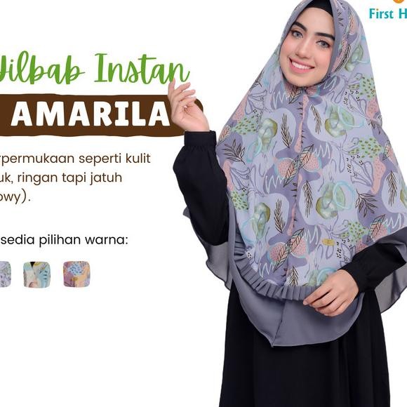 Jilbab Syari Instan Motif Terbaru Amarila By First Hijab