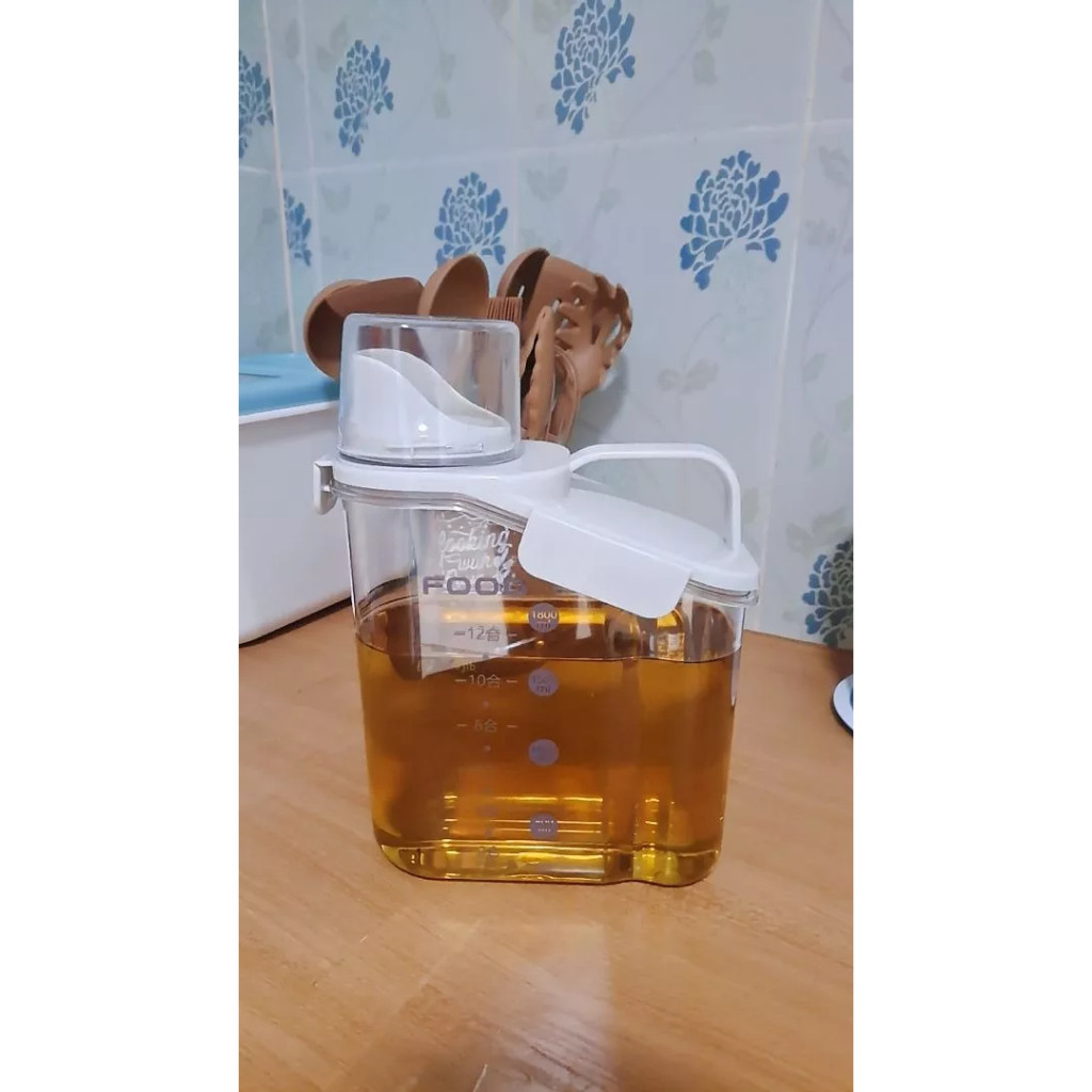 Penyimpanan Beras Snack Jumbo Transparan Include Dus Tebal Tempat Sereal Tempat Minyak 2 Liter