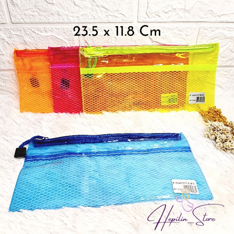 

Map Plastik Zipper Pocket B6 Eteam Warna Kilap / Pouch Plastik / Pensil Case Plastik