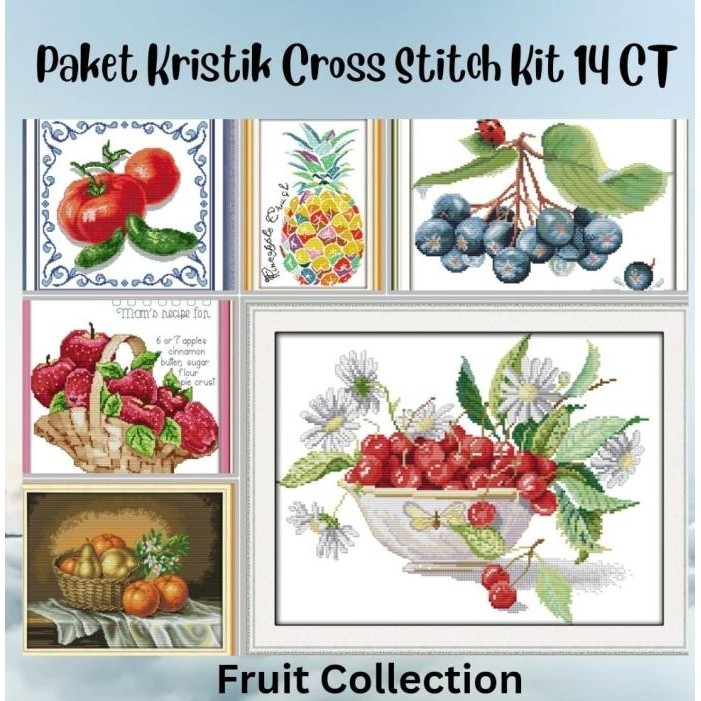 Paket Kristik DIY Cross Stitch - FRUIT COLLECTION