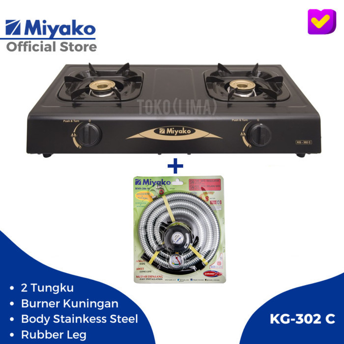 READY Kompor Murah Miyako MYK 302c 2 Tungku Ceflon Kompor Miyako 302c Gas