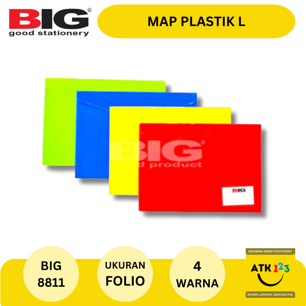 

Map Kancing Plastik Folio Model Envelope BIG No. 8811 dengan Nametag