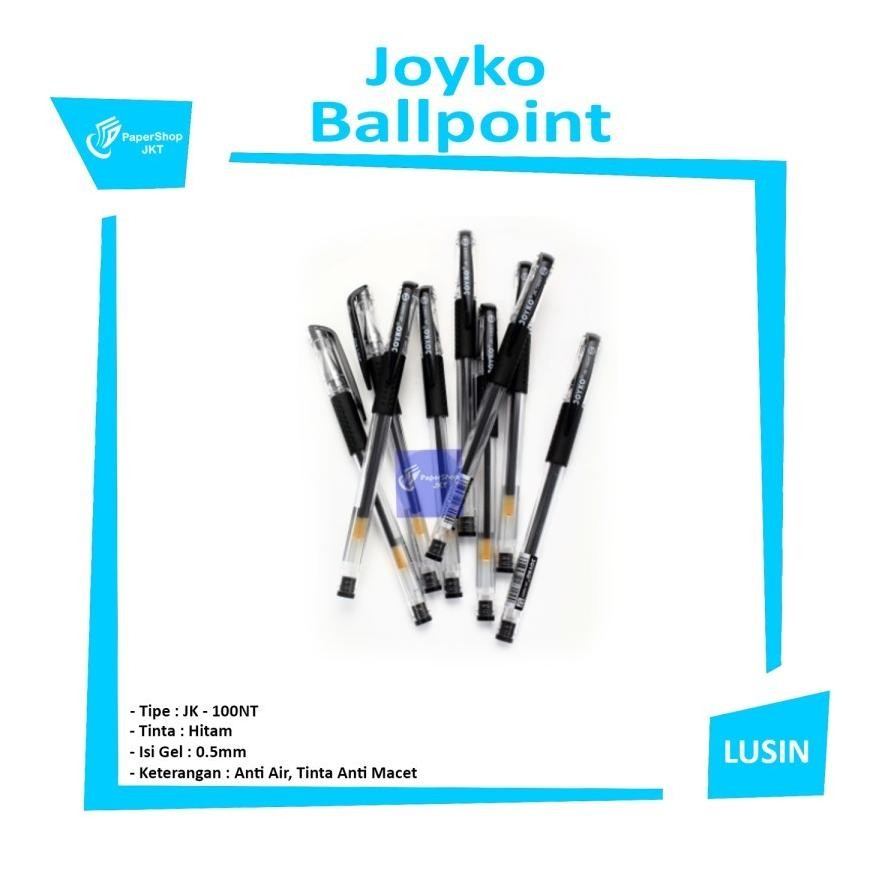

ew-45 JOYKO - JK-100NT Hitam Biru Pen - Pulpen Ballpoint - Lusin Terlaris