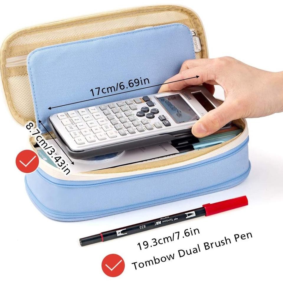 

hg-24 Angoo Kawaii Pencil Cases Large Capacity Pencil Bag Pouch Holder Box for Girls Office Student Stationery Organizer School Supplies Terlaris