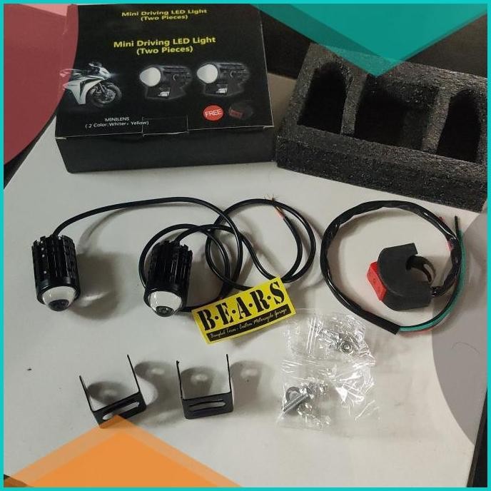 Lampu motor Mini Driving LED lampu sorot motor 2 Warna Lampu Turing 1