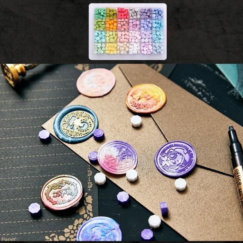 

IK69 1set Wax Seal Beads Warna Stamp Wax Seal Diy Sealing Wax Set Lilin Stempel Wax Lilin Segel Sekitar 360pcs Termurah