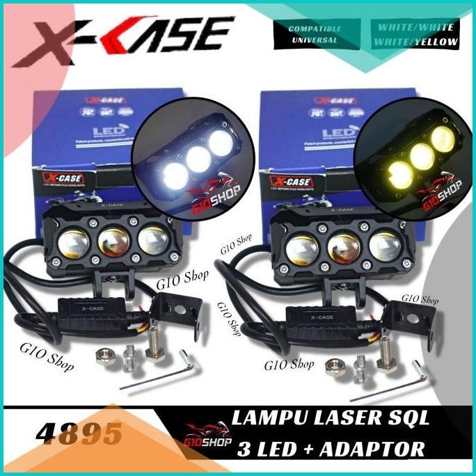 Lampu tembak LED 3 mata Universal Motor Aerox , Nmax , Beat , Mio dll