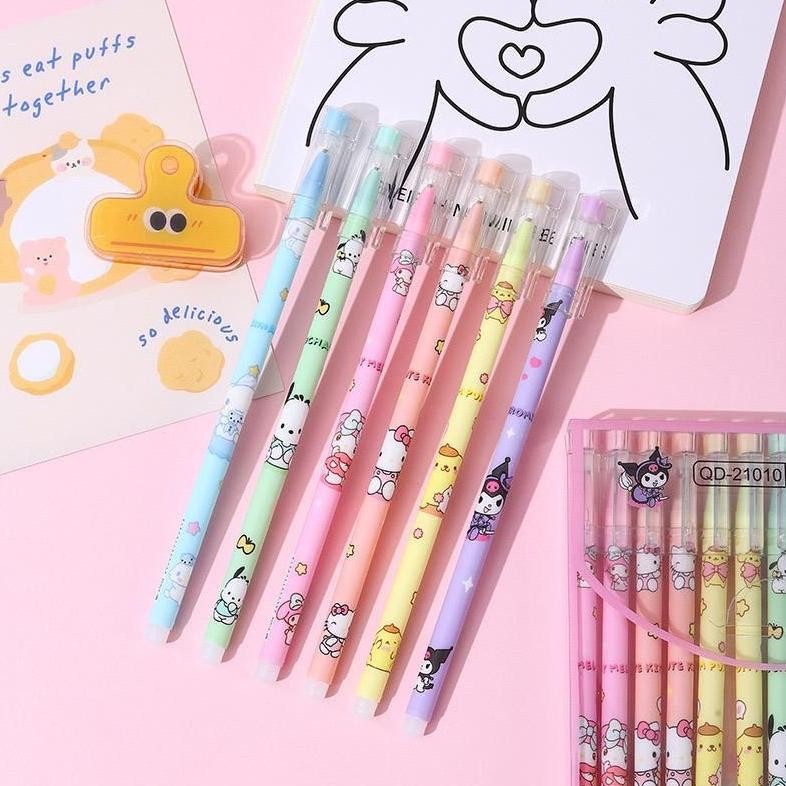 

fgk-24 Paket Usaha Pen Gel Bisa Hapus Sanrio Pen Cetek Hapus Cinamonrol Erasable Pen (144 Pen) Viral
