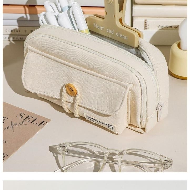 

ad-56 OnlyLife Pencil Cases Large Capacity Pencil Bag Pouch Holder Box for Girls Office Student Stationery Organizer School Supplies Hemat