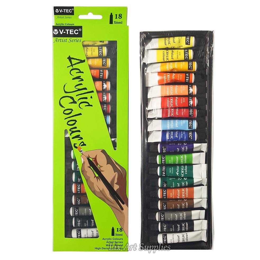 

XCT-2328 V-Tec Acrylic Color Set 18 - 618A/ Cat Akrilik Cat Akrilik Set 18x6ml Hemat
