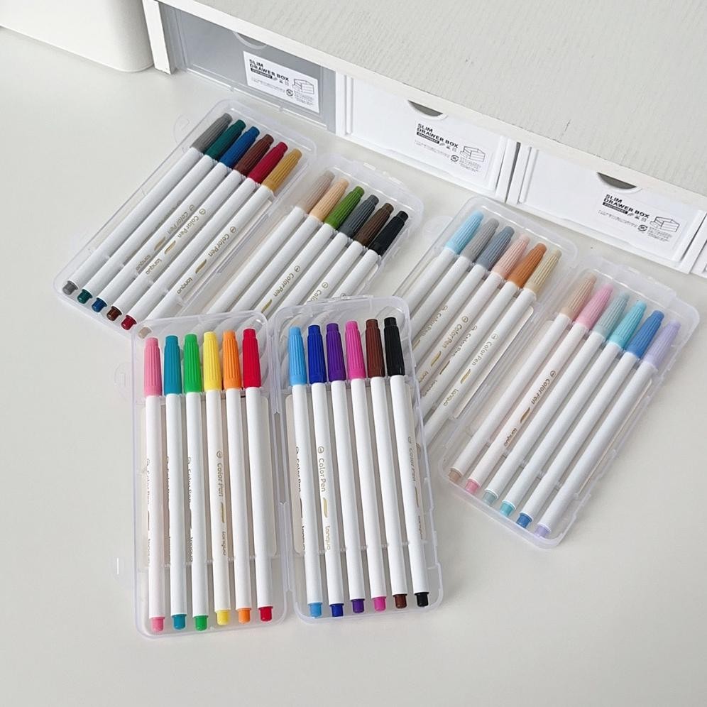 

vf-52 Winzige Set 12 Calligraphy Pen Brush Lettering Pen Aesthetic Vintage Warna Warni Brush Marker Pena Kuas Warna Pulpen Pena Kaligrafi Coloring Markers Original